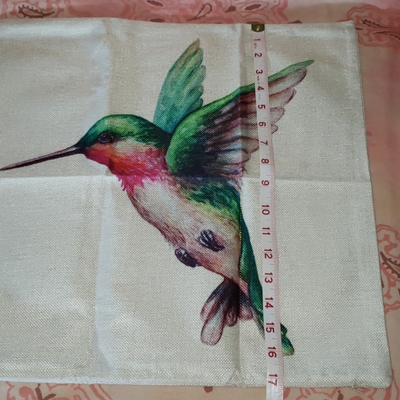Hummingbird Pillow Cover. Colibri Bird - Picture 11 of 12